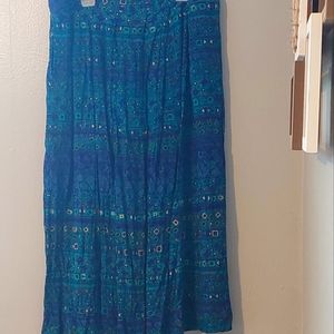 Koret petite women's size large pleated turquoise skirt, boho petite skirt